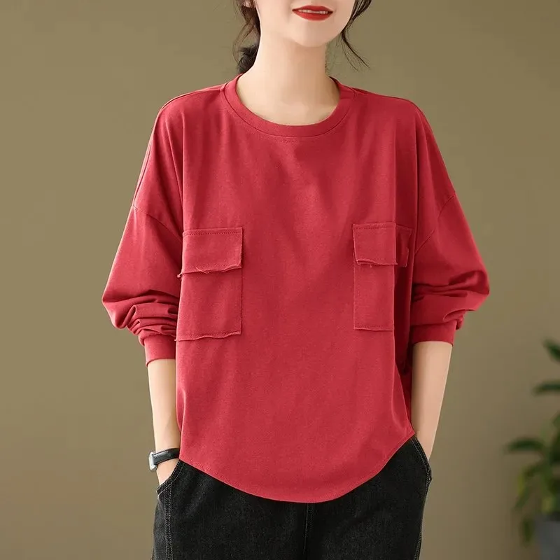 High-end Round Neck Sweatshirt for Women in Autumn Simple Solid Color Long-sleeved Bottoming Shirt Casual Top
High-end Round Neck Sweatshirt for Women in Autumn Simple Solid Color Long-sleeved Bottoming Shirt Casual Top