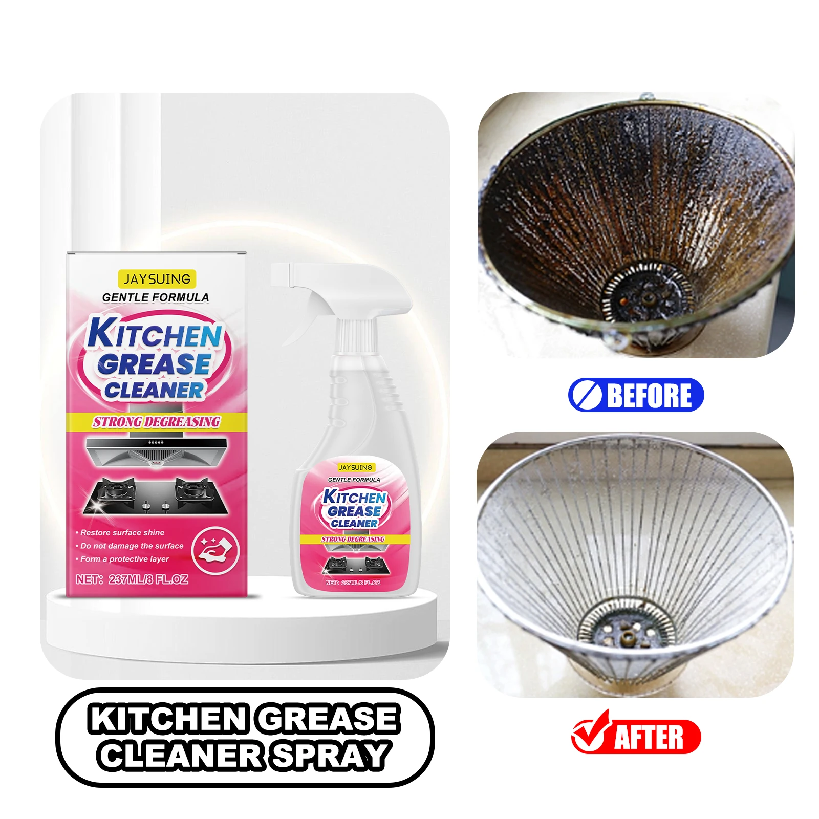 JAYSUING Kitchen Heavy Oil Stain Foam Cleaner 237ml Household Grease Remover Cleaner Powerful Decontamination Long-lasting Clean
JAYSUING Kitchen Heavy Oil Stain Foam Cleaner 237ml Household Grease Remover Cleaner Powerful Decontamination Long-lasting Clean