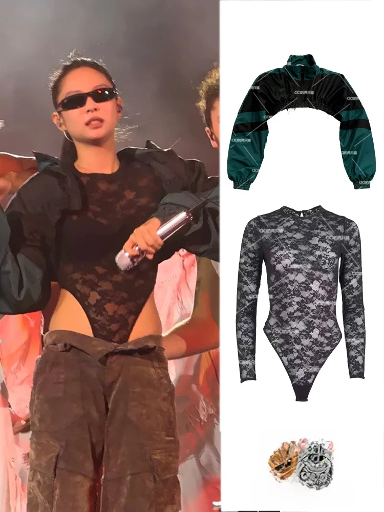 Jennie Contrast Color Workwear Short Jacket Lace Long Sleeve Onesie Floral Print Women's Fashion Spring 2026
Jennie Contrast Color Workwear Short Jacket Lace Long Sleeve Onesie Floral Print Women's Fashion Spring 2026