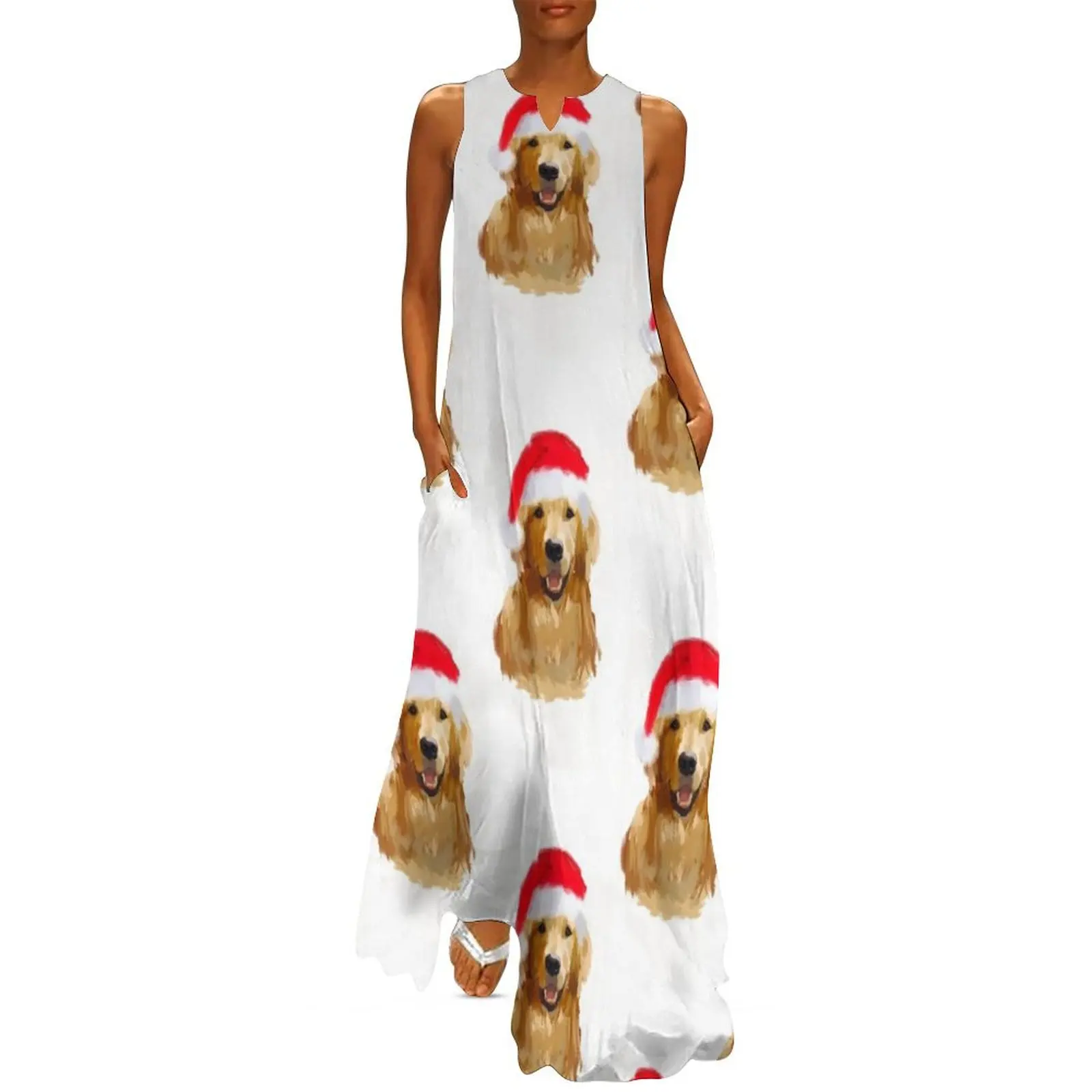 Golden Retriever Santa Hat Dog original digital painting Long Dress Women's summer long dress summer woman dress 2025
Golden Retriever Santa Hat Dog original digital painting Long Dress Women's summer long dress summer woman dress 2025
