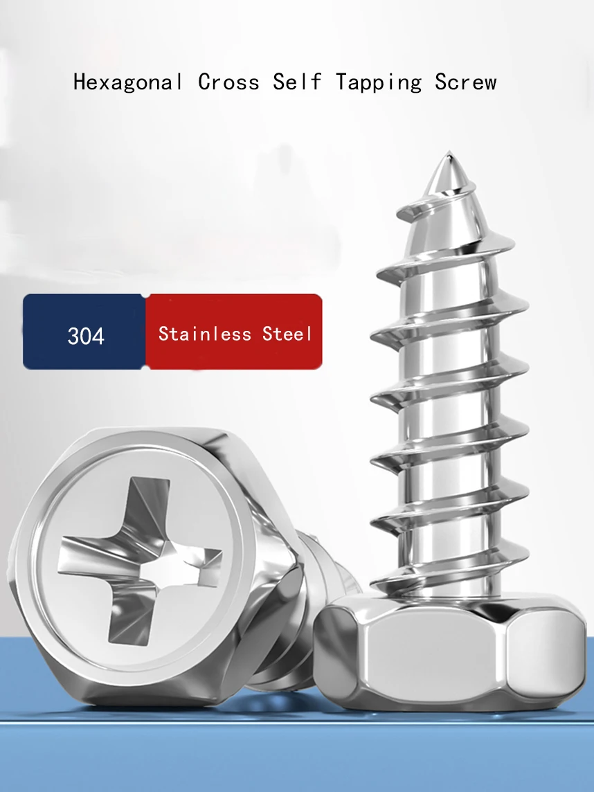 304 Stainless Steel Cross Recessed Hexagonal Self tapping Screw With Extended Recessed Self Tapping Wood Screw M3 M4 M5 M6 M8
304 Stainless Steel Cross Recessed Hexagonal Self tapping Screw With Extended Recessed Self Tapping Wood Screw M3 M4 M5 M6 M8