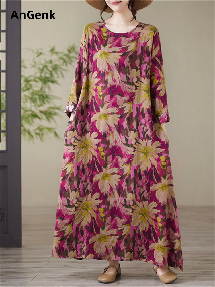 Cotton Vintage Floral Dress Women Autumn Casual Loose Long Sleeve Dresses Office Lady Work Femme Robe Vestidos Elegant Clothing
Cotton Vintage Floral Dress Women Autumn Casual Loose Long Sleeve Dresses Office Lady Work Femme Robe Vestidos Elegant Clothing