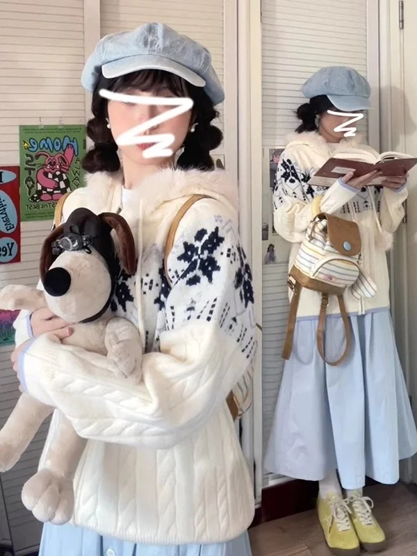 Женский вязаный кардиган-пальто с капюшоном и меховым воротником, весенний, модный, с двойной молнией, свободного кроя
Женский вязаный кардиган-пальто с капюшоном и меховым воротником, весенний, модный, с двойной молнией, свободного кроя