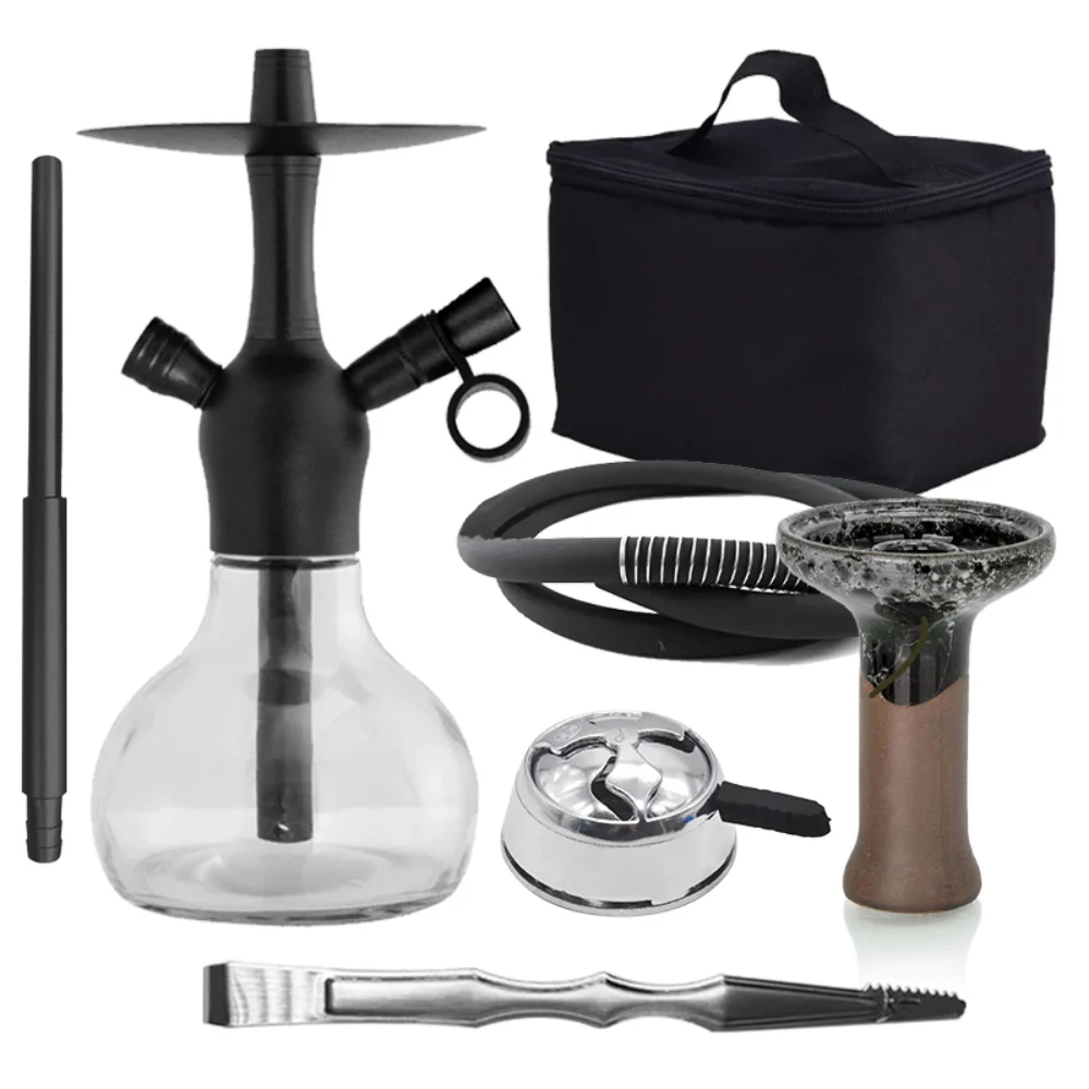 Aluminum Alloy Portable Hookah Shisha Traditional Arabic Travel Hookah Shisha Set with Glass Bottle Single Hose
Aluminum Alloy Portable Hookah Shisha Traditional Arabic Travel Hookah Shisha Set with Glass Bottle Single Hose