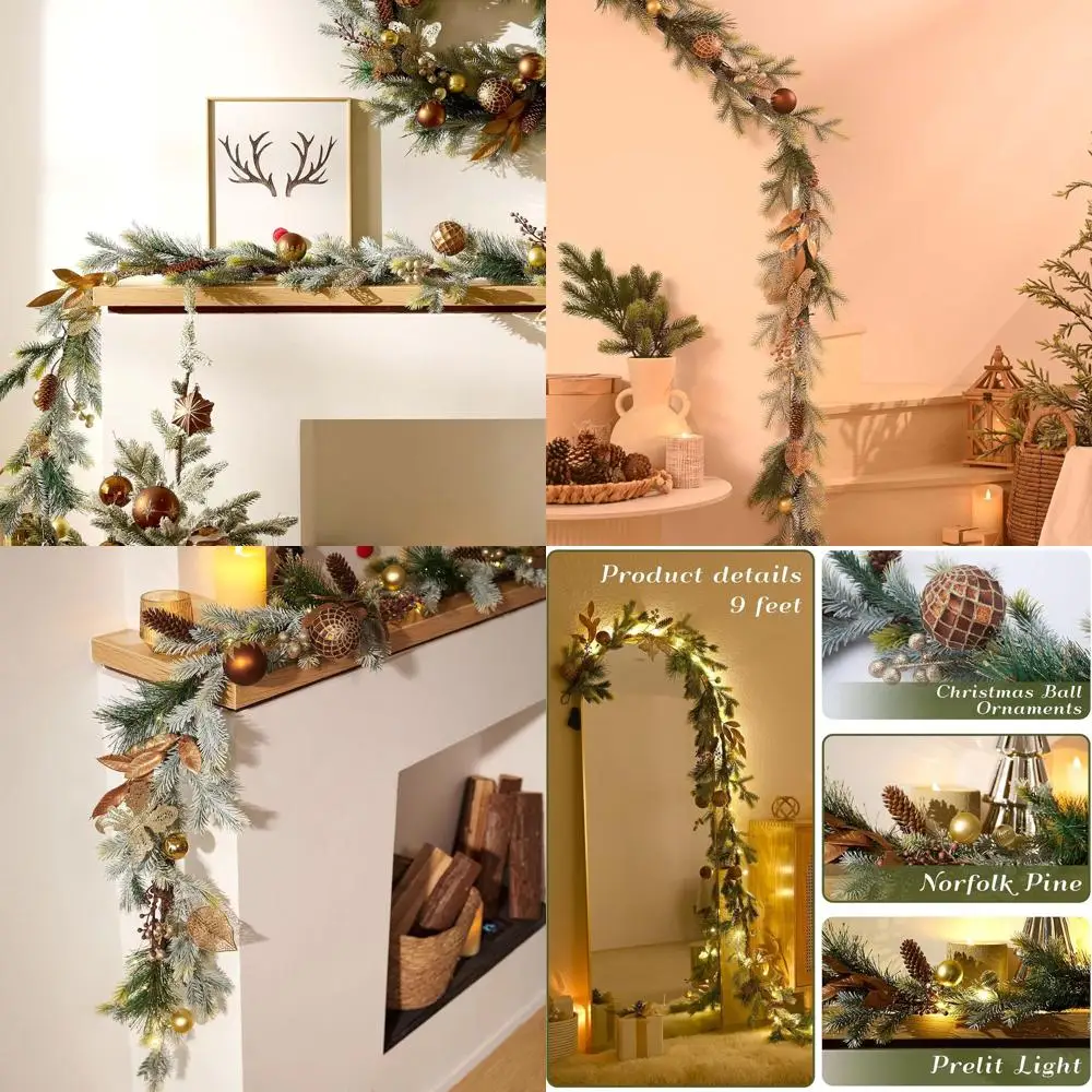 Предлюбленая 9-футовая рождественская гирлянда с подсветкой, настоящая сенсорная сосна Norfolk, уличный мантия, лестничный камин, декор
Предлюбленая 9-футовая рождественская гирлянда с подсветкой, настоящая сенсорная сосна Norfolk, уличный мантия, лестничный камин, декор