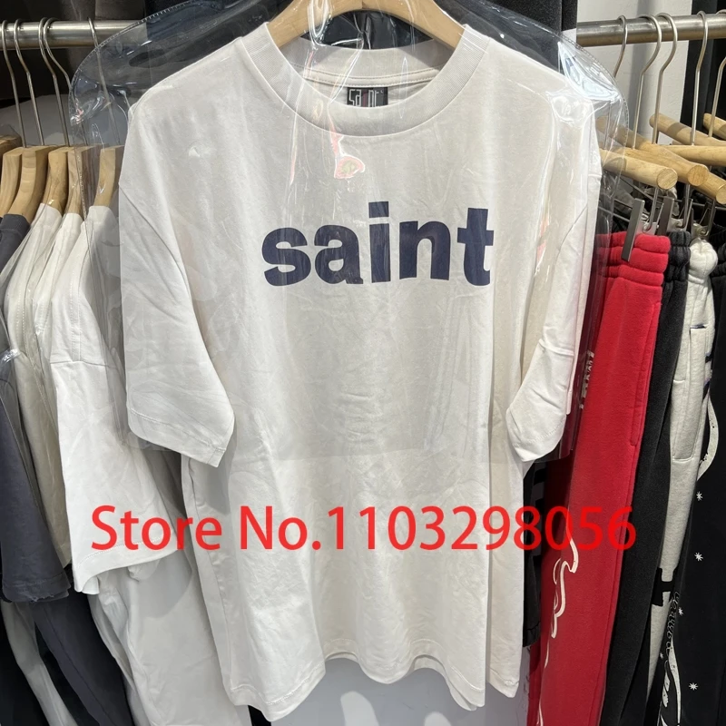 Simple Fashion Letter Logo Printing Saint Michael T-shirts Men Women High Quality White Cotton Short Sleeve SAINT Top Tee
Simple Fashion Letter Logo Printing Saint Michael T-shirts Men Women High Quality White Cotton Short Sleeve SAINT Top Tee