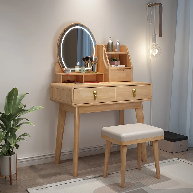 Nordic Real Wood Makeup Desk Original Wood Color Modern Simple Bedroom Small Model 80cm Mirror Included Mini Makeup Table
Nordic Real Wood Makeup Desk Original Wood Color Modern Simple Bedroom Small Model 80cm Mirror Included Mini Makeup Table