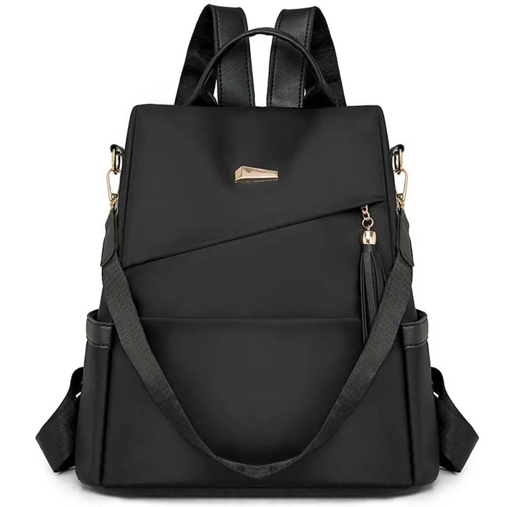 Large Capacity Nylon Backpack Women Soft-Touch Multi-Pocket Waterproof Rucksack Tassel-Deco Solid-Color Anti-Theft Daypack
Large Capacity Nylon Backpack Women Soft-Touch Multi-Pocket Waterproof Rucksack Tassel-Deco Solid-Color Anti-Theft Daypack