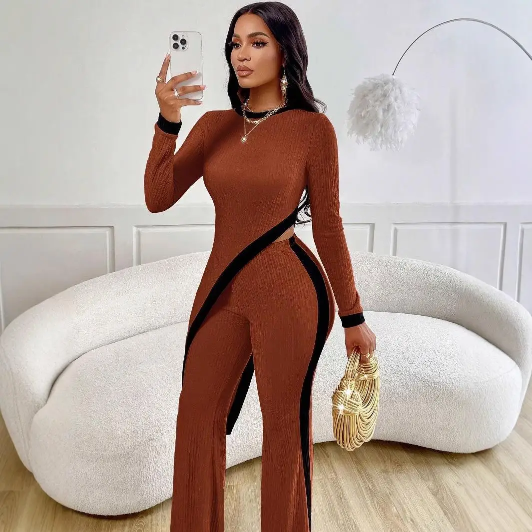 Fashionable Long Sleeve Color Block T-Shirt And Long Pants Women's Outfit Spring Autumn Seasonal Clothing Set from China
Fashionable Long Sleeve Color Block T-Shirt And Long Pants Women's Outfit Spring Autumn Seasonal Clothing Set from China