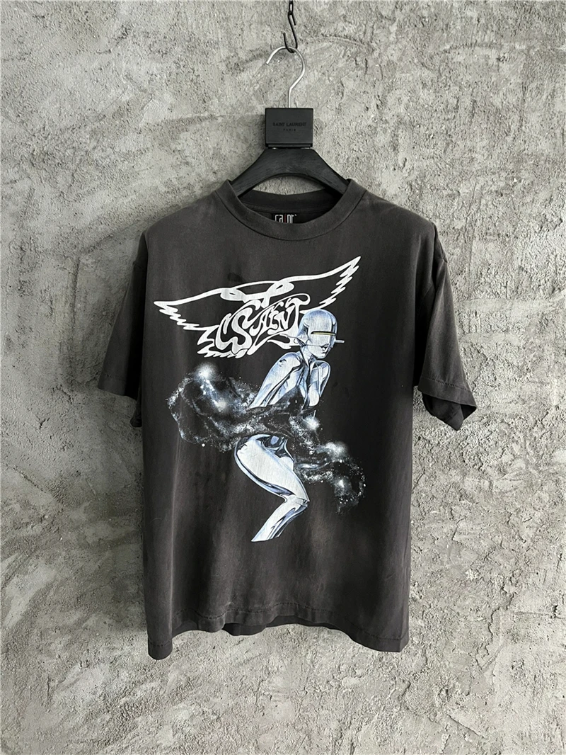 Vintage Series Saint Round Neck Sexy Robot Printed Casual High Quality Oversized T Shirt Harajuku Streetwear Men Women
Vintage Series Saint Round Neck Sexy Robot Printed Casual High Quality Oversized T Shirt Harajuku Streetwear Men Women