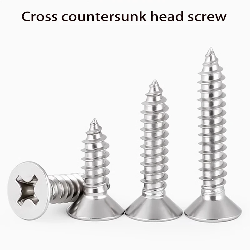 M5 M5.5M6M8 304 Stainless steel Cross recessed countersunk Flat head tapping screws Wood Screw
M5 M5.5M6M8 304 Stainless steel Cross recessed countersunk Flat head tapping screws Wood Screw