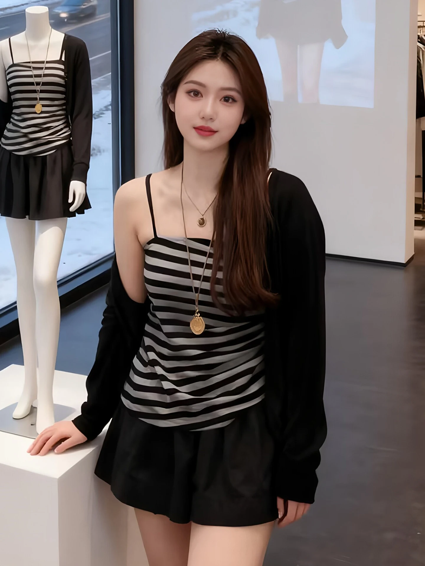 plus Size Women's Casual Striped Tank Top Cardigan Two-Piece Set Summer Fashion plus Size MM Korean Style Full Set
plus Size Women's Casual Striped Tank Top Cardigan Two-Piece Set Summer Fashion plus Size MM Korean Style Full Set