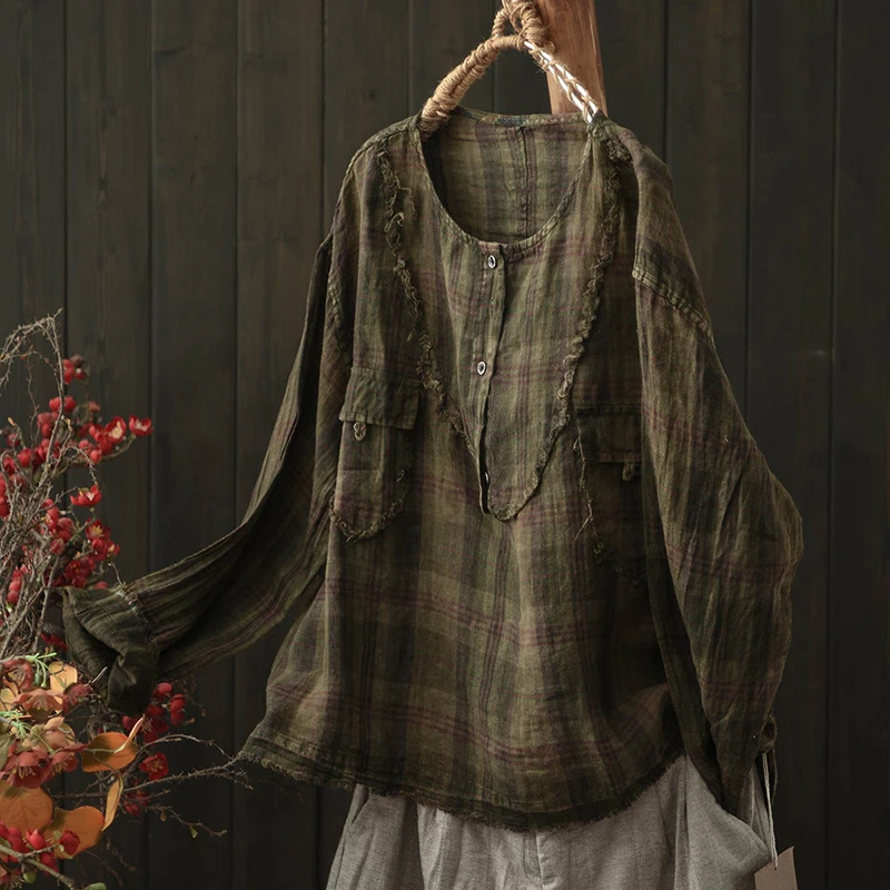 Новинка 2026 года: Женская повседневная футболка с карманами и клетчатыми вставками, с круглым вырезом, длинным рукавом, из высококачественного хлопка и льна, модель M124
Новинка 2026 года: Женская повседневная футболка с карманами и клетчатыми вставками, с круглым вырезом, длинным рукавом, из высококачественного хлопка и льна, модель M124