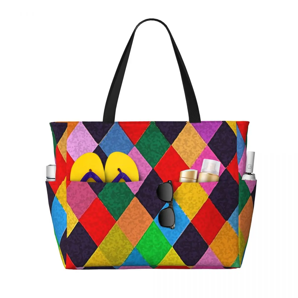 Mardi Gras Harlequin Plaid Playing Cards Rhombi Beach Tote Bag Sport Gym Yoga Duffle Large Tote Bag Women Travel Bag Fitness bag
Mardi Gras Harlequin Plaid Playing Cards Rhombi Beach Tote Bag Sport Gym Yoga Duffle Large Tote Bag Women Travel Bag Fitness bag