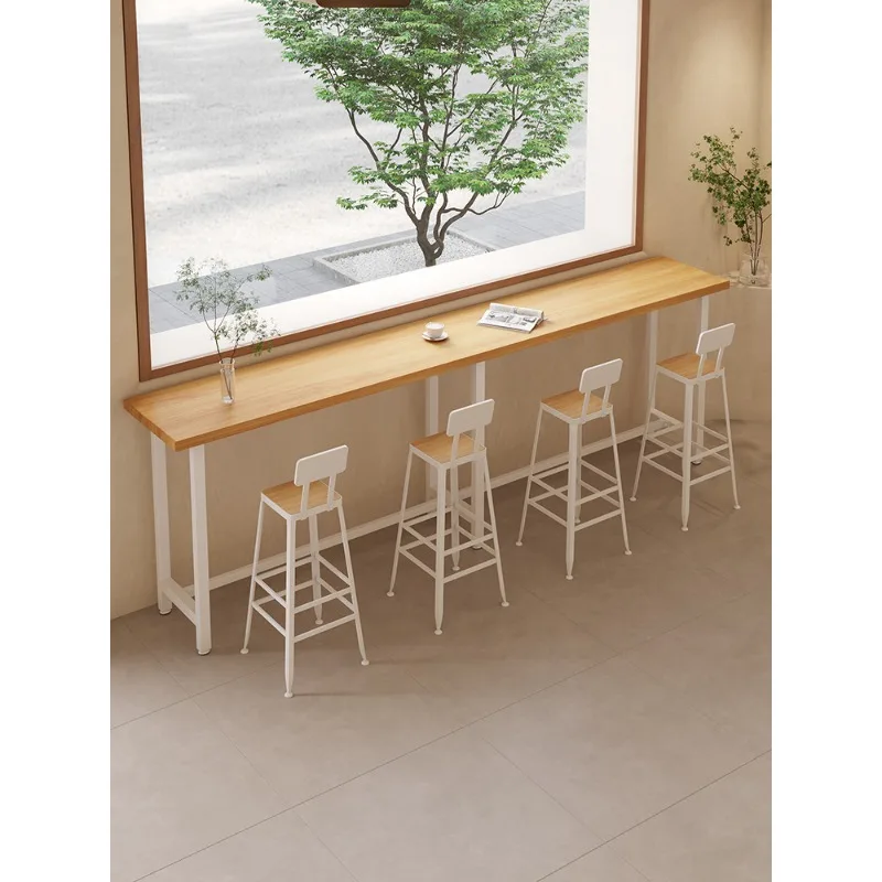 Настенный высокий барный стол из массива дерева, магазин чая с молоком, ресторан, длинный маленький узкий стол, коммерческое окно, комбинация стола и стула 12
Настенный высокий барный стол из массива дерева, магазин чая с молоком, ресторан, длинный маленький узкий стол, коммерческое окно, комбинация стола и стула 12