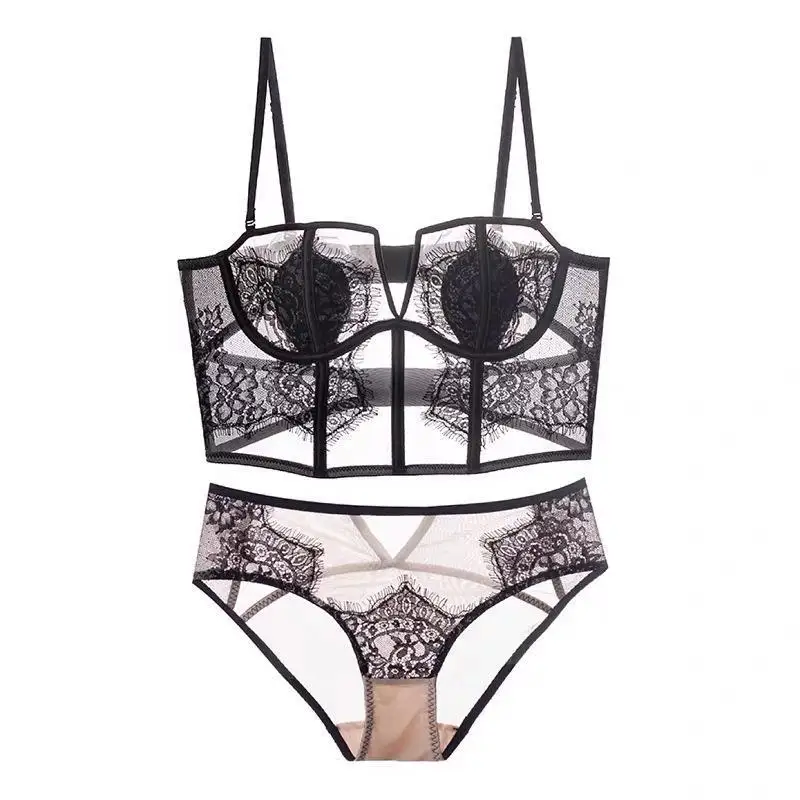 French Style Eyelash Fishbone Vest Lace Sexy Bra Underwear Thin Soft Steel Ring Gathered Beauty Back Bra Set for Women
French Style Eyelash Fishbone Vest Lace Sexy Bra Underwear Thin Soft Steel Ring Gathered Beauty Back Bra Set for Women
