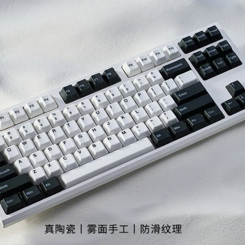 Ceramic Keycap Set HiFi Transparent Key Caps Cherry Profile Keycaps for Mechanical Keyboard Magnetic Axis Custom Keycaps PC Gift