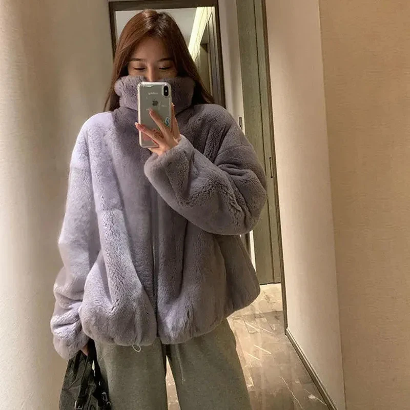 Gidyq Women Faux Rabbit Down Coats Korean Fashion Streetwear Plush Jacket Winter Female Casual Thick Warm Loose Overcoat New
Gidyq Women Faux Rabbit Down Coats Korean Fashion Streetwear Plush Jacket Winter Female Casual Thick Warm Loose Overcoat New