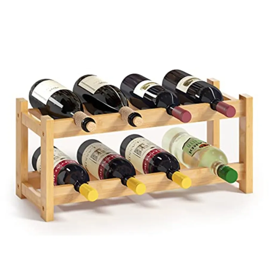 Wine Rack Freestanding 8 Bottle 2 Tier Bamboo Wine Racks Countertop Cabinet Wine Holder Wine Storage Shelf for Kitchen, Bar, Pa
Wine Rack Freestanding 8 Bottle 2 Tier Bamboo Wine Racks Countertop Cabinet Wine Holder Wine Storage Shelf for Kitchen, Bar, Pa