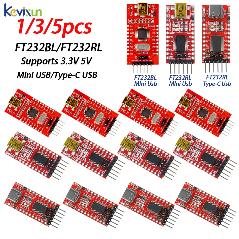 FT232RL FT232 FTDI USB 3.3V 5.5V to TTL Serial Adapter Module for Arduino FT232 Pro Mini Port USB TO TTL 232 Mini / Type-C USB
FT232RL FT232 FTDI USB 3.3V 5.5V to TTL Serial Adapter Module for Arduino FT232 Pro Mini Port USB TO TTL 232 Mini / Type-C USB