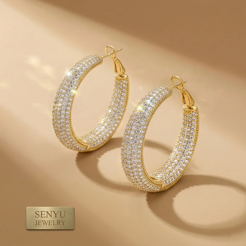 Classic Out Chunky Gold Hoop Earrings Full Pave Cubic Zirconia Rhinestone Thick C-Shape Sparkle Bling High Quality Jewelry Gift
Classic Out Chunky Gold Hoop Earrings Full Pave Cubic Zirconia Rhinestone Thick C-Shape Sparkle Bling High Quality Jewelry Gift