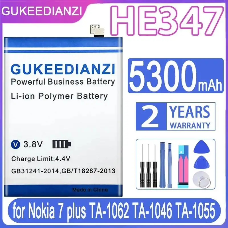 5300mAh Mobile Phone Battery Safe HE347 For Nokia 7 Plus TA-1062 TA-1046 TA-1055
5300mAh Mobile Phone Battery Safe HE347 For Nokia 7 Plus TA-1062 TA-1046 TA-1055