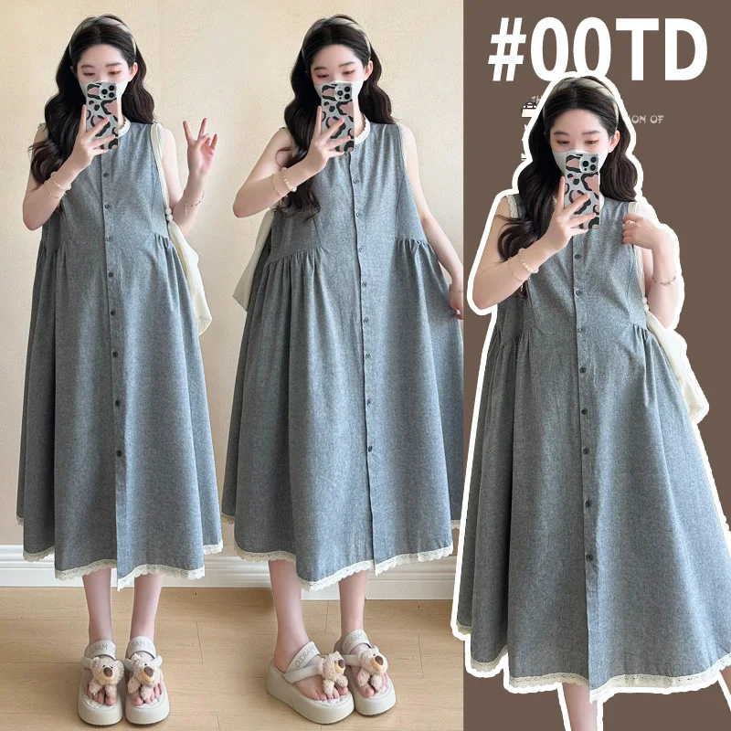Pregnant Women's Summer 2025 New Dress Fashionable and Artistic Age Reducing Long Vest Skirt
Pregnant Women's Summer 2025 New Dress Fashionable and Artistic Age Reducing Long Vest Skirt