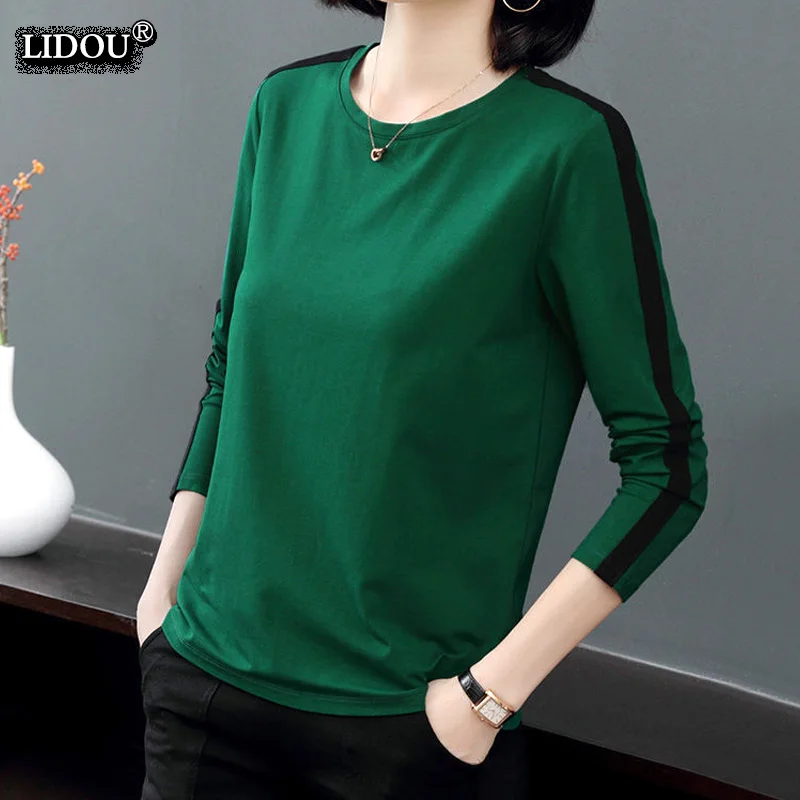 Casual Spring Autumn Fashion O-neck Long Sleeved T-shirts Solid Color Skinny Hot Selling All-match Retro Trend Women's Clothing
Casual Spring Autumn Fashion O-neck Long Sleeved T-shirts Solid Color Skinny Hot Selling All-match Retro Trend Women's Clothing