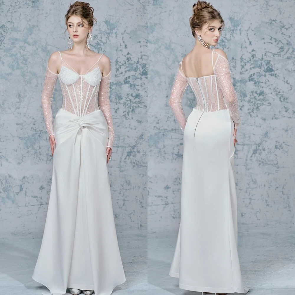 Customized Elegant Satin Mermaid Evening Dress Classic Long Sleeves Prom Dresses Fashion Sequined Special Occasion Gowns
Customized Elegant Satin Mermaid Evening Dress Classic Long Sleeves Prom Dresses Fashion Sequined Special Occasion Gowns