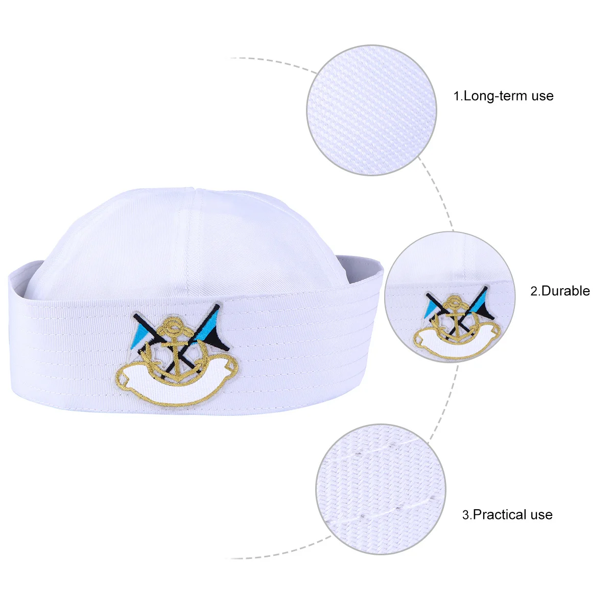 1Pcs Premium White Navy Sailor Hat Durable Quality for Cosplay Costumes Party Performance Accessory Sailor Hats
1Pcs Premium White Navy Sailor Hat Durable Quality for Cosplay Costumes Party Performance Accessory Sailor Hats