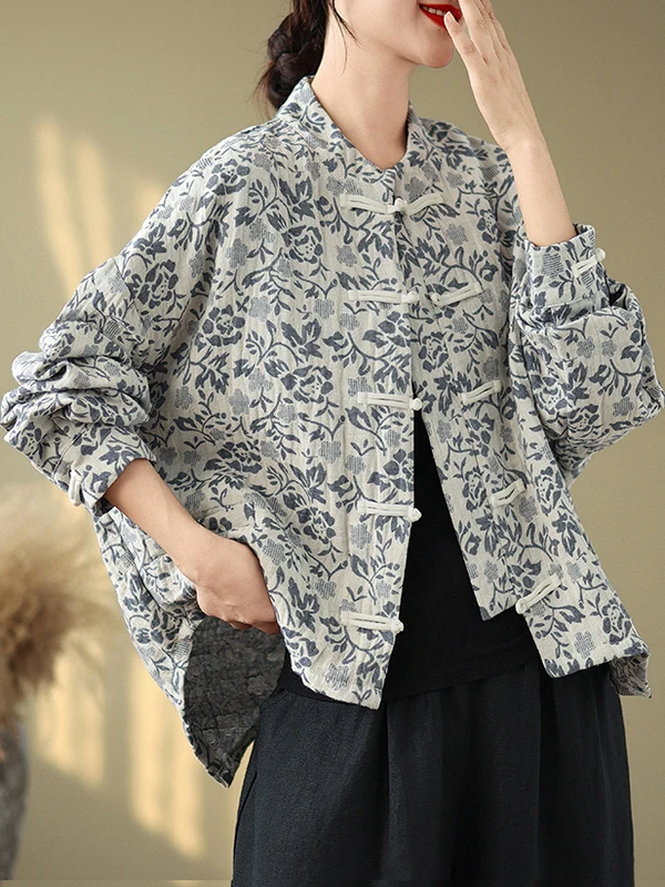 Retro Loose Fit Long Sve Stand Collar Jaet New Chinese Sle Embroidery Large Size Women's Casual Outerwear Coat
Retro Loose Fit Long Sve Stand Collar Jaet New Chinese Sle Embroidery Large Size Women's Casual Outerwear Coat