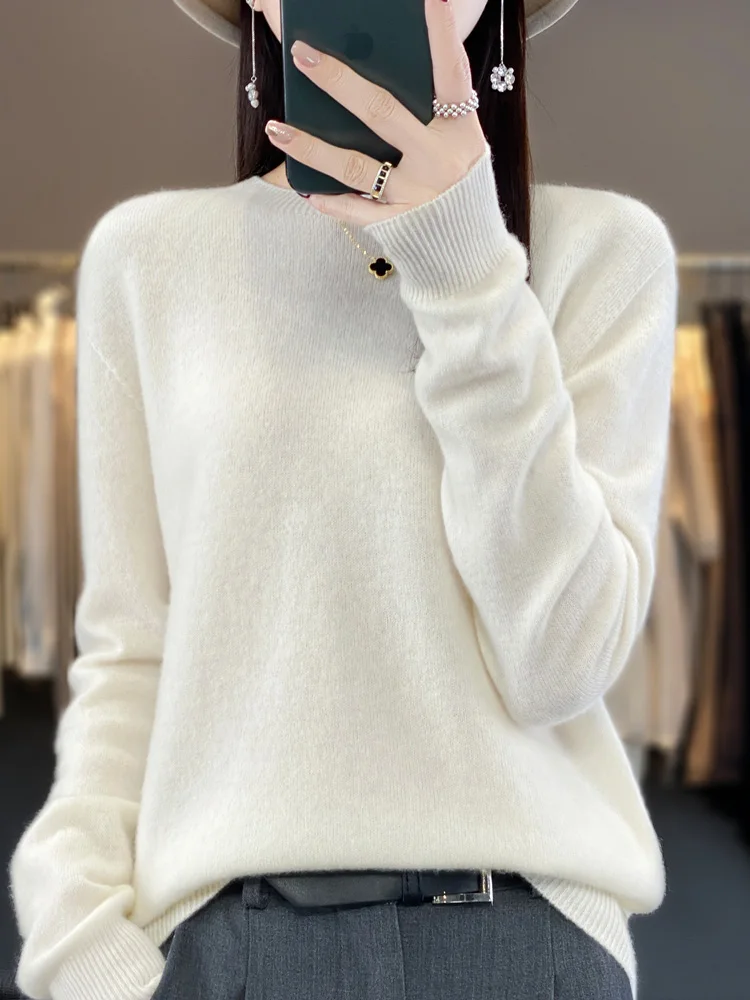 Women's 100% Australian Wool O-Neck Pullovers, Solid Color Knitwear, Versatile Basic Style, Comfort, Classic Tops, New Arrivals
Women's 100% Australian Wool O-Neck Pullovers, Solid Color Knitwear, Versatile Basic Style, Comfort, Classic Tops, New Arrivals