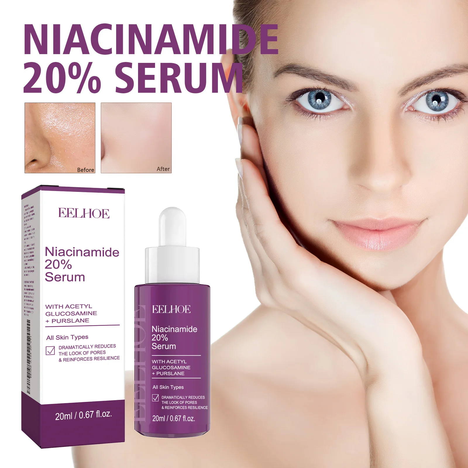 EELHOE 20ml Vitamin B3 Essence for Face Hydrating Niacinamide Day Essence for Pores and Skin Texture for All Skin Types
EELHOE 20ml Vitamin B3 Essence for Face Hydrating Niacinamide Day Essence for Pores and Skin Texture for All Skin Types