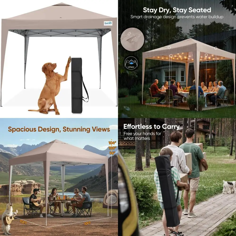 Portable Instant Setup Canopy Tent, 10x10 Waterproof UV Protection Gazebo, Ideal for Outdoor Activities, Compact and Lightweight
Portable Instant Setup Canopy Tent, 10x10 Waterproof UV Protection Gazebo, Ideal for Outdoor Activities, Compact and Lightweight