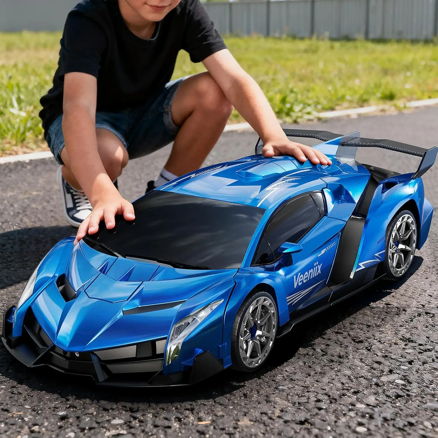 Veeniix V991 Transform Remote Control Car, 1:10 Big Size, 2 Rechargeable Batteries for 70Min, 2.4GHz Gesture Sensing, One-Key De
Veeniix V991 Transform Remote Control Car, 1:10 Big Size, 2 Rechargeable Batteries for 70Min, 2.4GHz Gesture Sensing, One-Key De