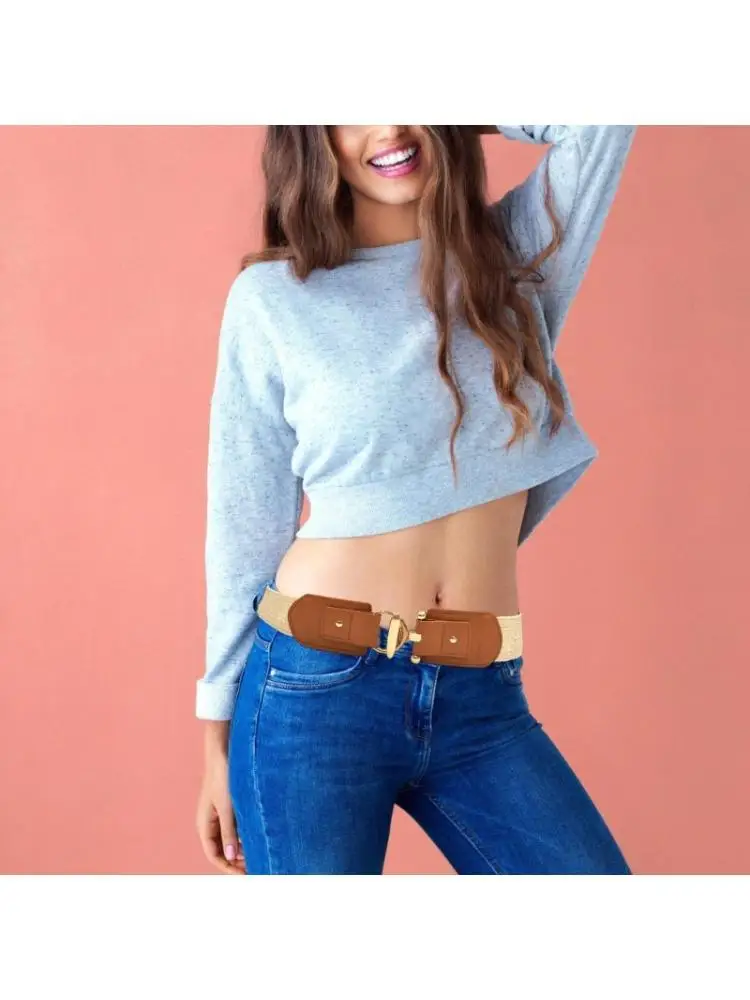 39BD Retro Adjustable Waist Cincher Elastic Woven PP Straw Belt Natural Texture Gold Clasp Women's Fashion Accessory
39BD Retro Adjustable Waist Cincher Elastic Woven PP Straw Belt Natural Texture Gold Clasp Women's Fashion Accessory