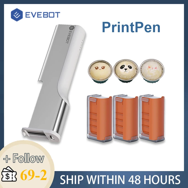 EVEBOT Handheld Food-Grade PrintPen Portable Mini Coffee PrintPen Latte Art Macaron Cookie DIY Design Print Pen Christmas Gifts
EVEBOT Handheld Food-Grade PrintPen Portable Mini Coffee PrintPen Latte Art Macaron Cookie DIY Design Print Pen Christmas Gifts
