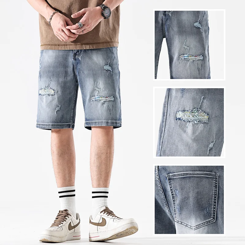 Cowboy shorts men's Korean version ripped hole loose slim fit summer thin casual retro plus size pants jeans for men
Cowboy shorts men's Korean version ripped hole loose slim fit summer thin casual retro plus size pants jeans for men