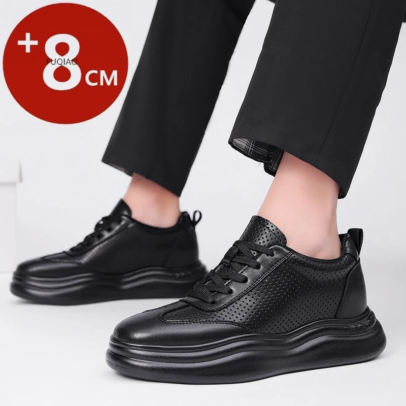 Summer Men Hollow Out Breathable Elevator Shoes Cow Leather 8cm Hidden Height Increasing Sneakers Comfortable Lift Sports Shoes
Summer Men Hollow Out Breathable Elevator Shoes Cow Leather 8cm Hidden Height Increasing Sneakers Comfortable Lift Sports Shoes