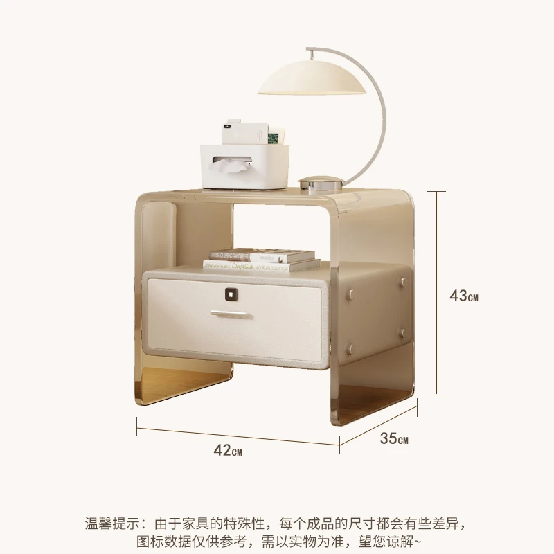 Acrylic bedside table modern simple multi-function with lock cream wind high value children's room side cabinet small mini
Acrylic bedside table modern simple multi-function with lock cream wind high value children's room side cabinet small mini