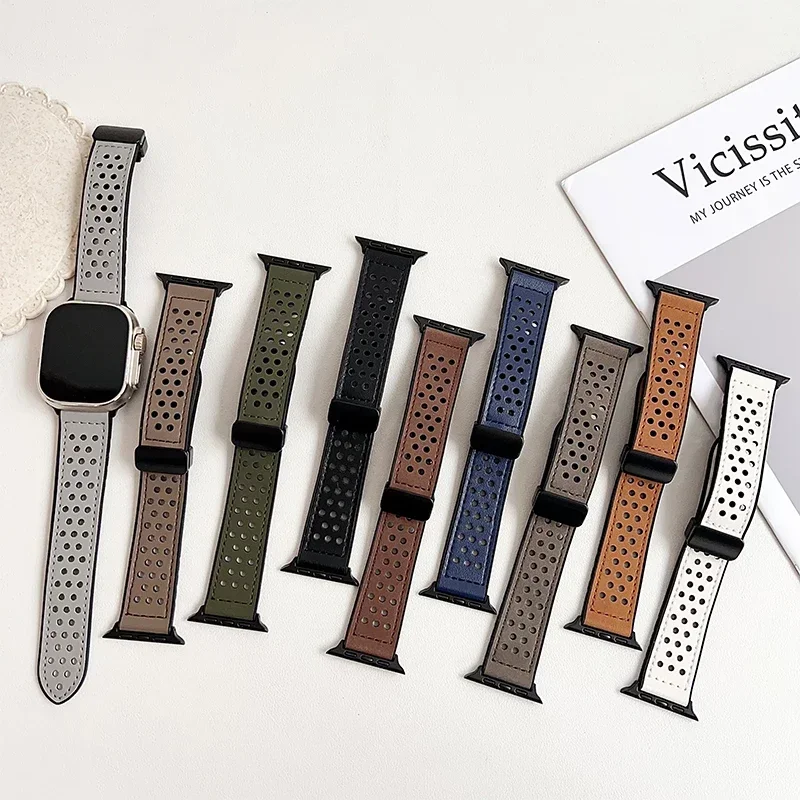 Leather+Silicone Strap for Apple Watch Band 49mm 45mm 44mm 42mm 40mm 38mm 42mm Magnetic Bracelet iWatch Ultra 9 5 6 SE 7 8 4 3
Leather+Silicone Strap for Apple Watch Band 49mm 45mm 44mm 42mm 40mm 38mm 42mm Magnetic Bracelet iWatch Ultra 9 5 6 SE 7 8 4 3