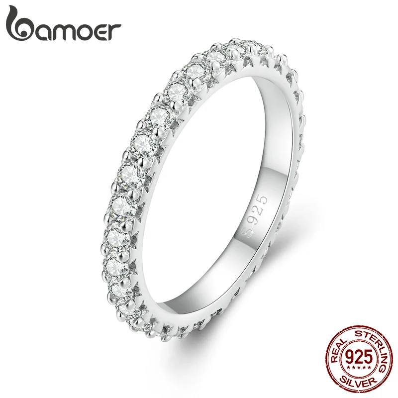Bamoer 925 Sterling Silver Moissanite Ring Stackable Finger Ring Fine Jewelry for Women Wedding Diamond Engagement Band
Bamoer 925 Sterling Silver Moissanite Ring Stackable Finger Ring Fine Jewelry for Women Wedding Diamond Engagement Band
