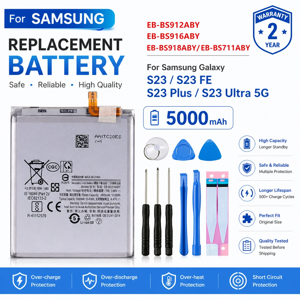 Replacement Battery For Samsung Galaxy S23 S23 Plus Series Smartphone
Replacement Battery For Samsung Galaxy S23 S23 Plus Series Smartphone