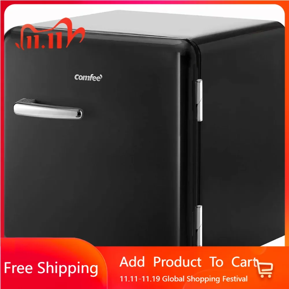 1.6 cu.ft. Retro Refrigerator, Energy Saving, Adjustable Legs, Temperature Thermostat Dial, Removable Shelf, Mini Refrigerator
1.6 cu.ft. Retro Refrigerator, Energy Saving, Adjustable Legs, Temperature Thermostat Dial, Removable Shelf, Mini Refrigerator
