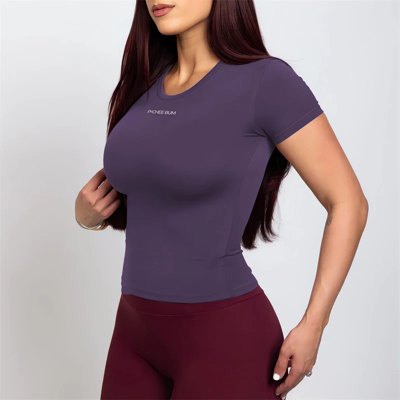 Women Bum Second Skin Slimming Tee Gyms Running Sports T-shirt Summer Short Sleeve Round Neck Elastic Yoga Fitness Tops
Women Bum Second Skin Slimming Tee Gyms Running Sports T-shirt Summer Short Sleeve Round Neck Elastic Yoga Fitness Tops