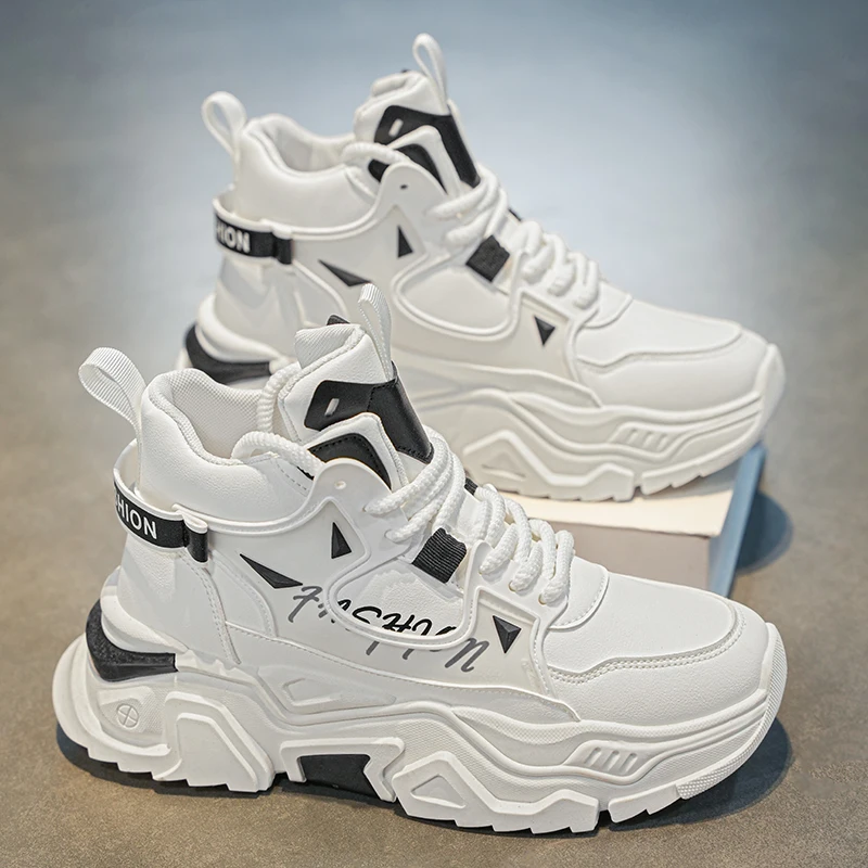 High-Top Men's Shoes Spring Versatile Casual Leather Surface Waterproof Youth Running Sports Basketball Heightening Dad Shoes
High-Top Men's Shoes Spring Versatile Casual Leather Surface Waterproof Youth Running Sports Basketball Heightening Dad Shoes