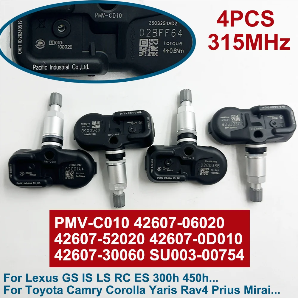 4PCS For Lexus GS NX LS RC Scion iM Toyota Camry Corolla Highlander Mirai Prius C RAV4 PMV-C010 42607-30040 315MHz TPMS SENSOR
4PCS For Lexus GS NX LS RC Scion iM Toyota Camry Corolla Highlander Mirai Prius C RAV4 PMV-C010 42607-30040 315MHz TPMS SENSOR