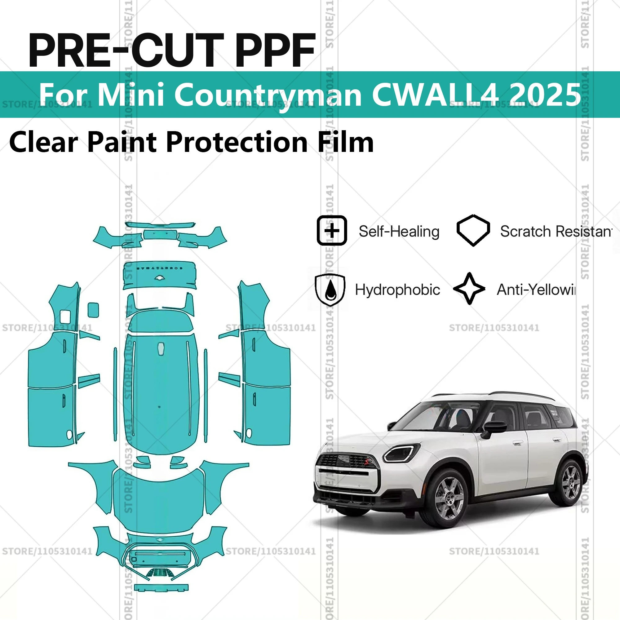For Mini Countryman CWALL4 2025 Pre-Cut Paint Protection Film PPF Transparent Car Film Professional Automotive PPF
For Mini Countryman CWALL4 2025 Pre-Cut Paint Protection Film PPF Transparent Car Film Professional Automotive PPF