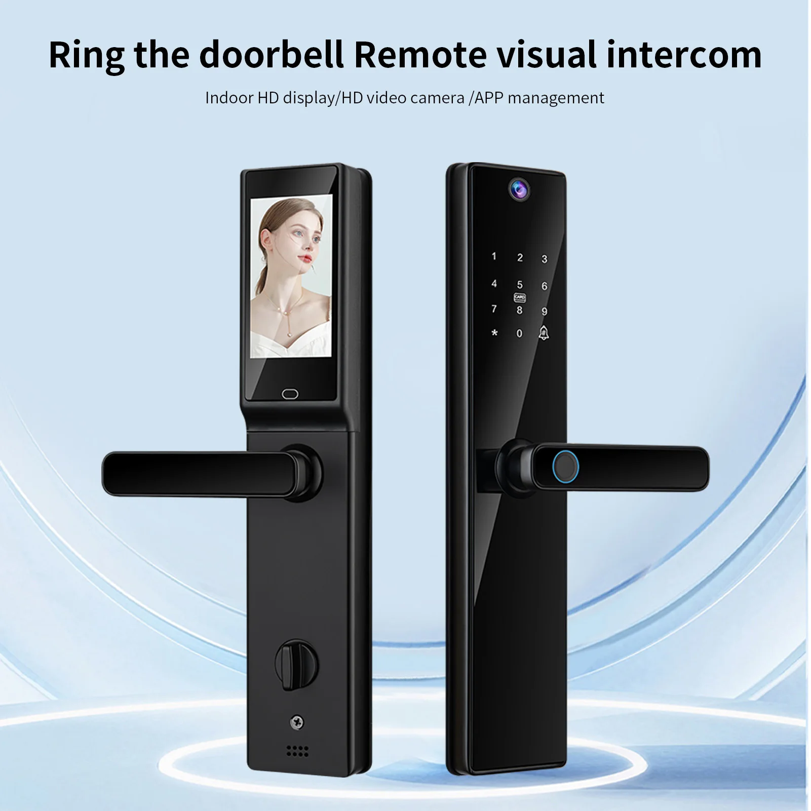 4.5 Inch Screen BT Keyless Entry Door Lock APP Fingerprint Password Card Mechanical Key Unlocking Door Lock for 40-120mm Door
4.5 Inch Screen BT Keyless Entry Door Lock APP Fingerprint Password Card Mechanical Key Unlocking Door Lock for 40-120mm Door