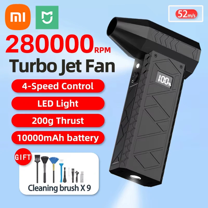 Xiaomi 280000 Турбореактивный вентилятор об/мин, электрическая воздушная тряпка, регулируемая скорость ветра, турбо-сильный вентилятор, мощный перезаряжаемый с подсветкой
Xiaomi 280000 Турбореактивный вентилятор об/мин, электрическая воздушная тряпка, регулируемая скорость ветра, турбо-сильный вентилятор, мощный перезаряжаемый с подсветкой